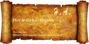 Horánszki Árpád névjegykártya
