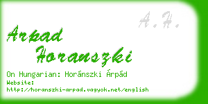 arpad horanszki business card